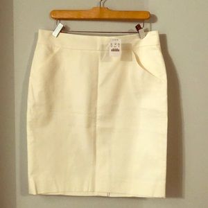 Ivory J.Crew “The Pencil Skirt” skirt, size 10
